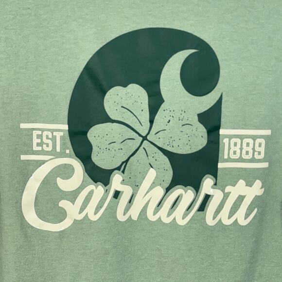 Carhartt Small Mens Loose Fit Shirt Cuffed Long Sleeve Crew Neck Shamrock Green - Picture 6 of 11